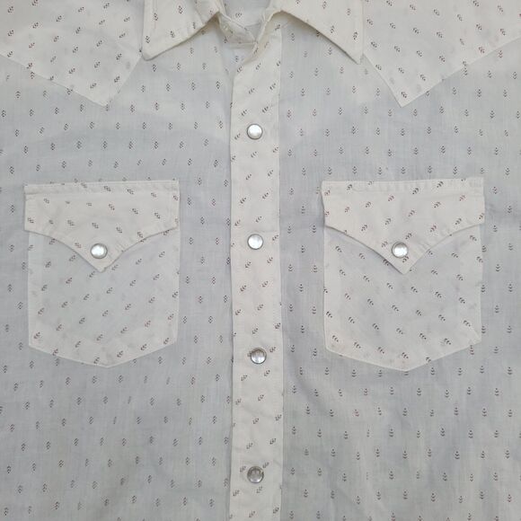 Vintage 80s Western Button Shirt Large 21x30 Disco Hippie - Picture 9 of 13